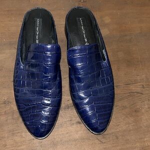 Steven by Steve Madden Springer crocodile embossed leather mules